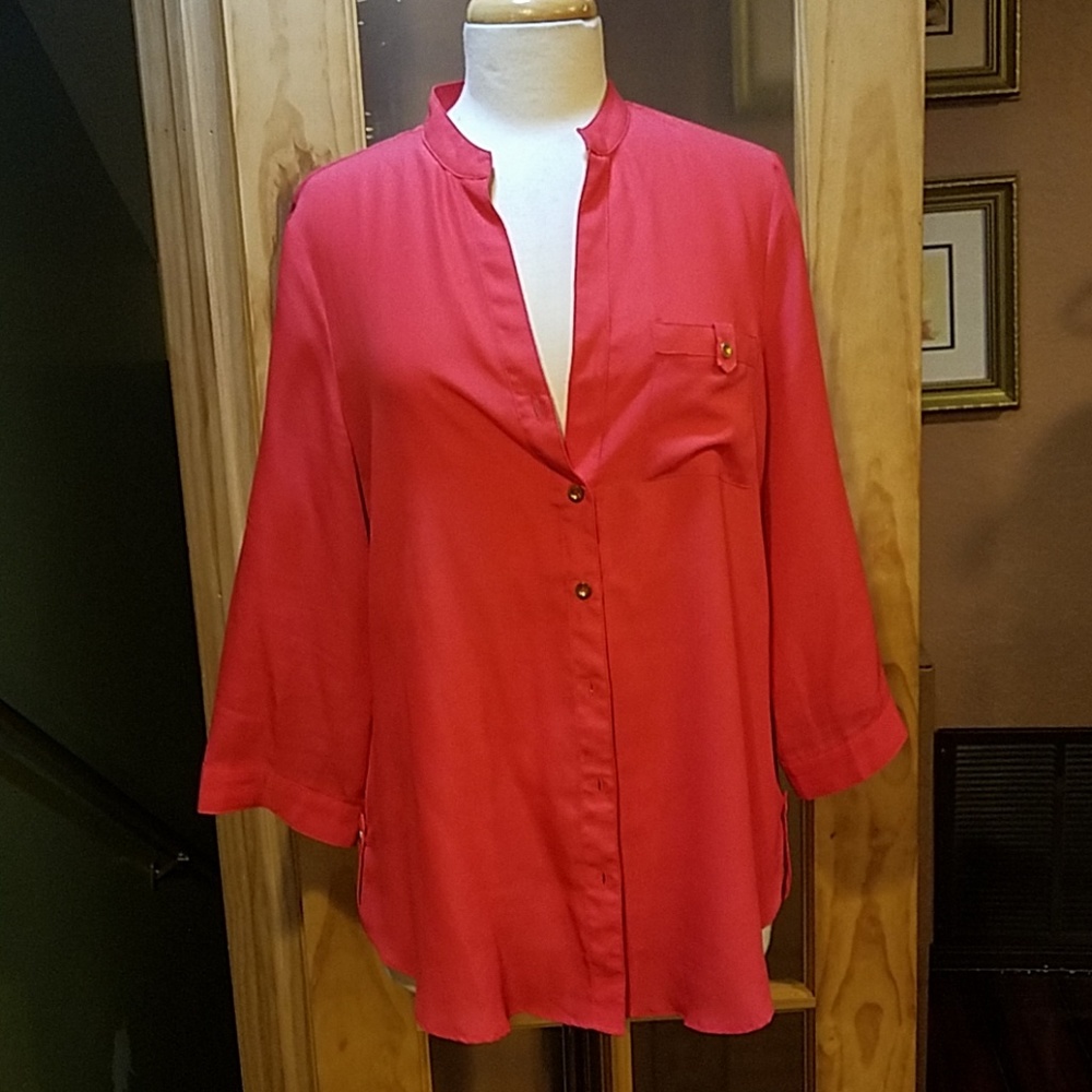 Pink fuchsia chiffon blouse